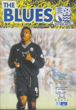 Southend United v Tranmere Rovers Match Programme 2002-01-08
